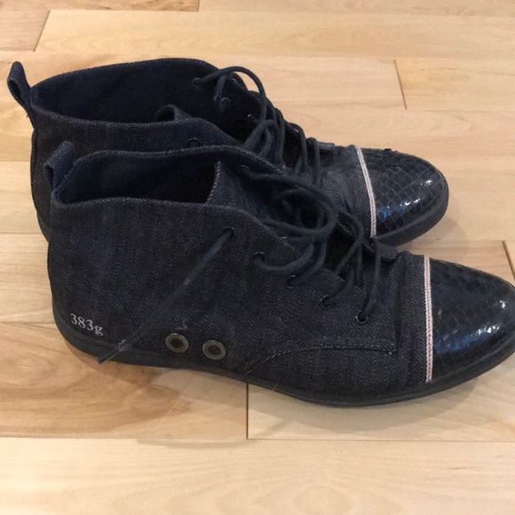 Black selvedge raw denim black shoes - Picture 3 of 4